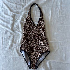 American Apparel - Cheetah Cotton Spandex Halter Bodysuit